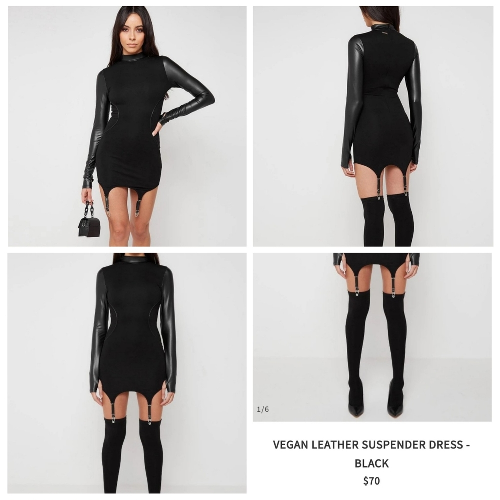 Manierdevoir Black Suspender Dress